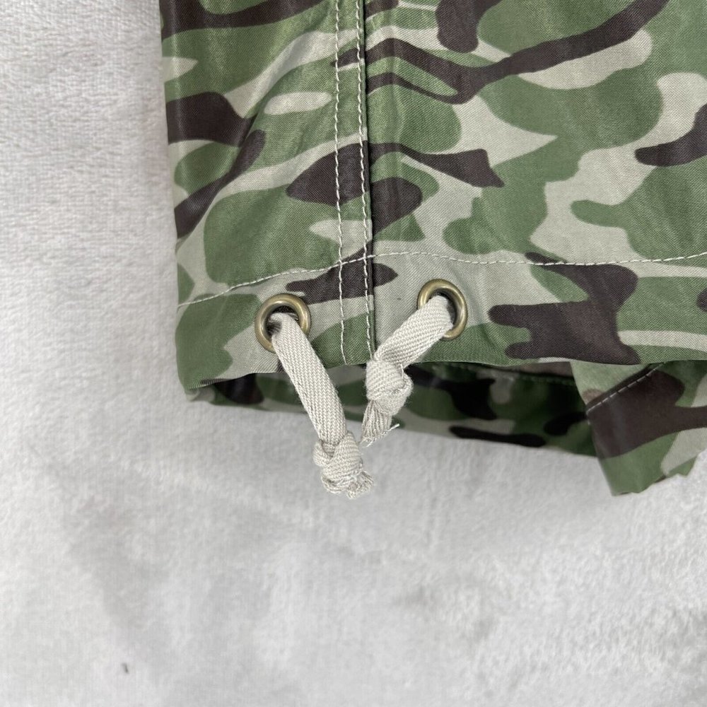 Express Camo Print Satin Cropped Cargo Pants Parachute Pants Hem Cinch - Picture 3 of 12